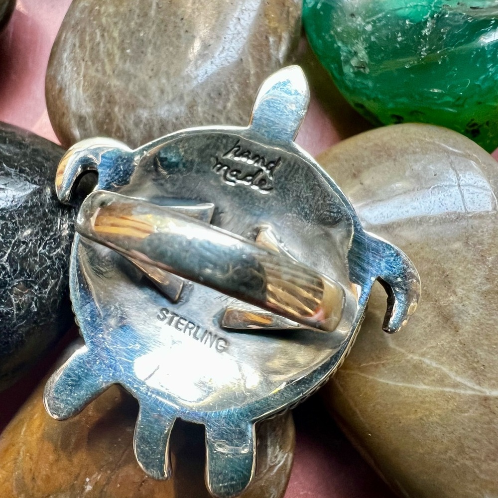 Southwestern Statement Turtle Ring With Kingman T… - image 4